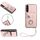 Per Samsung Galaxy S23+ 5G Custodia per telefono in PU con supporto per anello per carte d'organo con cordino (rosa) Per Samsung Galaxy S23+ 5G Custodia per telefono in PU con supporto per anello per carte d'organo con cordino (rosa)