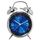 Orologio al quarzo con campana ad anello in metallo elettrolitico da 4,5 pollici con luce notturna, Stile: blu