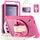 Custodia per tablet ibrida resistente per Samsung Galaxy Tab A9 X110/X115 con manico e cinturino (rosa rosso) Custodia per tablet ibrida resistente per Samsung Galaxy Tab A9 X110/X115 con manico e cinturino (rosa rosso)