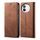 Custodia per cellulare in pelle flip con texture denim per vivo S18e (marrone) Custodia per cellulare in pelle flip con texture denim per vivo S18e (marrone)