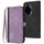 Custodia per telefono in pelle con cinturino a doppia piega con fibbia laterale per Honor 100 Pro (viola)
