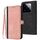 Custodia per telefono in pelle con cinturino a doppia piega con fibbia laterale per Xiaomi 14 Pro (rosa)