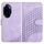 Per Honor 100 Pro YX0060 Custodia in pelle per telefono con testa di elefante in rilievo con cordino (viola chiaro) Per Honor 100 Pro YX0060 Custodia in pelle per telefono con testa di elefante in rilievo con cordino (viola chiaro)