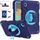 Per Samsung Galaxy Tab A9 X110 X Rotation Custodia ibrida per tablet in silicone per PC con cinturino (blu navy)