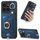 Per Xiaomi 14 Pro Custodia per telefono con sacchetto per carte ad anello retro skin-feel con anello per appendere (blu) Per Xiaomi 14 Pro Custodia per telefono con sacchetto per carte ad anello retro skin-feel con anello per appendere (blu)