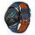 Per Huawei Watch GT2 46mm 22mm Cinturino in silicone traspirante bicolore (blu notte + arancione)