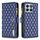 Custodia per cellulare in pelle con portafoglio con cerniera a reticolo di diamanti per Honor X8b (blu)