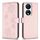 Custodia per telefono in pelle goffrata a quattro foglie per Honor X7b (rosa) Custodia per telefono in pelle goffrata a quattro foglie per Honor X7b (rosa)