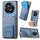 Per Honor Magic4 Pro Custodia per telefono in fibra di carbonio con supporto pieghevole (blu)