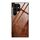 Custodia per telefono in vetro con venature del legno per Samsung Galaxy S24 Ultra 5G (marrone scuro)