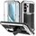 Per Samsung Galaxy S24+ 5G R-JUST Custodia impermeabile per fotocamera scorrevole con supporto per fotocamera (Argento)