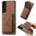 Per Samsung Galaxy S22+ 5G Borsa per carte di credito in pelle retrò Custodia magnetica per telefono (marrone) Per Samsung Galaxy S22+ 5G Borsa per carte di credito in pelle retrò Custodia magnetica per telefono (marrone)