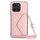 Custodia per telefono RFID con texture rombica per Honor X6a con cordino lungo (oro rosa) Custodia per telefono RFID con texture rombica per Honor X6a con cordino lungo (oro rosa)