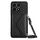 Custodia per telefono RFID con struttura rombica per Honor X8a con cordino lungo (nero) Custodia per telefono RFID con struttura rombica per Honor X8a con cordino lungo (nero)