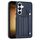 Custodia per telefono in pelle antiurto per Samsung Galaxy S24 5G con cinturino da polso (blu)