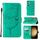 Custodia per telefono in pelle con farfalla in rilievo per Samsung Galaxy S24 5G (verde)