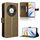 Custodia per telefono in pelle con texture diamante per Honor X9b 5G (marrone)