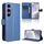 Per Samsung Galaxy S24 5G Custodia in pelle con texture diamante (blu)