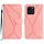 Custodia per telefono in pelle goffrata con cuciture per Honor X8b (rosa)