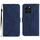Custodia per telefono in pelle goffrata con cuciture per Honor X8b (blu)