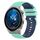 Per Huawei Watch GT3 Pro 43mm 20mm Cinturino in silicone bicolore a scacchi (verde acqua + blu)