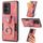 Custodia per telefono a portafoglio con carta ad anello retrò per Honor 100 (rosa)