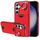Per Samsung Galaxy S24 5G Custodia per telefono con anello per slot per schede in vitello (rosso) Per Samsung Galaxy S24 5G Custodia per telefono con anello per slot per schede in vitello (rosso)