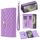 Custodia per telefono in pelle rombica con portafoglio multi-scheda con cerniera per Samsung Galaxy S22+ 5G (viola) Custodia per telefono in pelle rombica con portafoglio multi-scheda con cerniera per Samsung Galaxy S22+ 5G (viola)