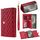 Custodia per telefono in pelle rombica con cerniera multi-card per Samsung Galaxy S22+ 5G (rossa) Custodia per telefono in pelle rombica con cerniera multi-card per Samsung Galaxy S22+ 5G (rossa)