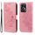 Custodia per telefono in pelle con stampa a fiori a 7 petali per Honor 90 GT (oro rosa)
