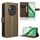 Custodia per telefono in pelle con texture diamante per Honor Magic6 5G (marrone)