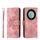 Custodia per telefono in pelle a portafoglio con fiori in rilievo per Honor X9a (rosa) Custodia per telefono in pelle a portafoglio con fiori in rilievo per Honor X9a (rosa)