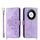 Custodia per telefono in pelle a portafoglio con fiori in rilievo per Honor X9b (viola) Custodia per telefono in pelle a portafoglio con fiori in rilievo per Honor X9b (viola)