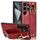Custodia per cellulare con retro in pelle e cinturino per Samsung Galaxy S24 Ultra 5G (rossa)