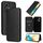Custodia per cellulare in pelle flip con texture in fibra di carbonio per Honor 90 GT (nera)