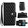 Custodia per cellulare in pelle con texture rombica per Nokia C12 con cordino (nero) Custodia per cellulare in pelle con texture rombica per Nokia C12 con cordino (nero)
