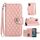 Custodia per cellulare in pelle con texture rombica per Nokia C12 con cordino (rosa corallo) Custodia per cellulare in pelle con texture rombica per Nokia C12 con cordino (rosa corallo)