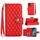Custodia per cellulare in pelle con texture rombica per Nokia C22 con cordino (rosso) Custodia per cellulare in pelle con texture rombica per Nokia C22 con cordino (rosso)