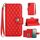Custodia per cellulare in pelle con texture rombica per Nokia C32 con cordino (rosso) Custodia per cellulare in pelle con texture rombica per Nokia C32 con cordino (rosso)
