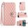 Custodia per cellulare in pelle con texture rombica per Nokia G22 con cordino (rosa corallo) Custodia per cellulare in pelle con texture rombica per Nokia G22 con cordino (rosa corallo)