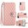 Custodia per cellulare in pelle con texture rombica per Honor 90 con cordino (rosa corallo) Custodia per cellulare in pelle con texture rombica per Honor 90 con cordino (rosa corallo)