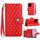 Custodia per cellulare in pelle con texture rombica per Honor X6a con cordino (rosso) Custodia per cellulare in pelle con texture rombica per Honor X6a con cordino (rosso)