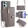 Per Honor X7a Lite Custodia per cellulare in pelle con cerniera a tracolla con texture di pecora (grigio) Per Honor X7a Lite Custodia per cellulare in pelle con cerniera a tracolla con texture di pecora (grigio)