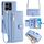 Per Honor X8a Lite Custodia per cellulare in pelle con cerniera a tracolla con texture di pecora (blu) Per Honor X8a Lite Custodia per cellulare in pelle con cerniera a tracolla con texture di pecora (blu)