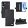 Custodia per telefono in pelle con chiusura magnetica per Honor X50i / 90 Lite (nera) Custodia per telefono in pelle con chiusura magnetica per Honor X50i / 90 Lite (nera)