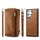 Per Samsung Galaxy S24 Ultra 5G Custodia a portafoglio multifunzionale in pelle con cerniera a tracolla (marrone)