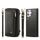 Per Samsung Galaxy S24 Ultra 5G Custodia a portafoglio multifunzionale in pelle con cerniera a tracolla (nera)