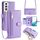 Per Samsung Galaxy S22 5G Custodia per telefono in pelle con cerniera a tracolla con trama di pecora (viola) Per Samsung Galaxy S22 5G Custodia per telefono in pelle con cerniera a tracolla con trama di pecora (viola)