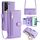 Per Samsung Galaxy S22+ 5G Custodia per telefono in pelle con cerniera a tracolla con trama di pecora (viola) Per Samsung Galaxy S22+ 5G Custodia per telefono in pelle con cerniera a tracolla con trama di pecora (viola)