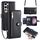 Per Samsung Galaxy S24+ 5G Custodia per telefono in pelle con cerniera a tracolla con trama di pecora (nera) Per Samsung Galaxy S24+ 5G Custodia per telefono in pelle con cerniera a tracolla con trama di pecora (nera)